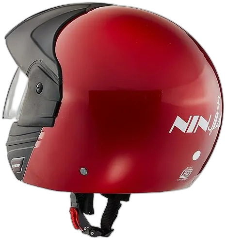 STUDDS Ninja Concept Eco Cherry Red Half Face Helmet