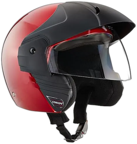 STUDDS Ninja Concept Eco Cherry Red Half Face Helmet