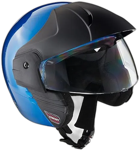 STUDDS Ninja Concept Eco Flame Blue Half Face Helmet