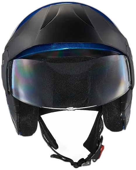 STUDDS Ninja Concept Eco Flame Blue Half Face Helmet