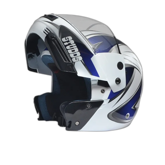 STUDDS Ninja Decor 4 White N1 Fu Flip Up Helmet