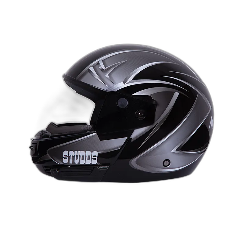 STUDDS Ninja Decor 5 Black N4 Fu Flip Up Helmet