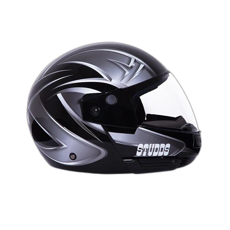 STUDDS Ninja Decor 5 Black N4 Fu Flip Up Helmet