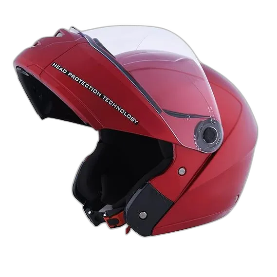 STUDDS Ninja Elite Super Cherry Red Fu Flip Up Helmet