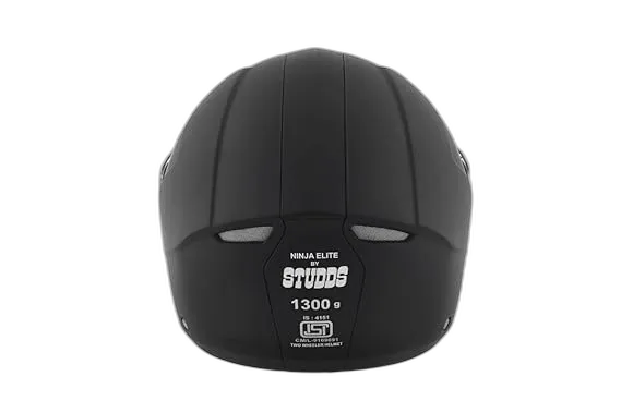 STUDDS Ninja Elite Super Matt Black Fu Flip Up Helmet