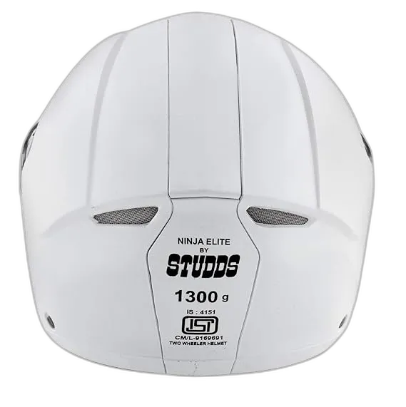 STUDDS Ninja Elite Super White Fu Flip Up Helmet