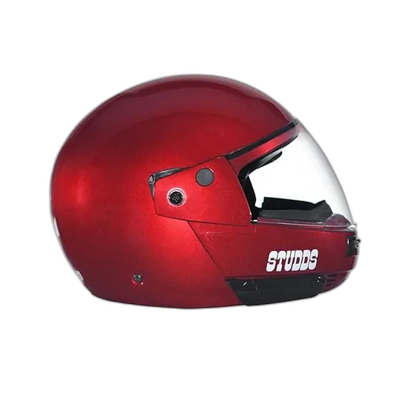 STUDDS Ninja Pastel Plain Cherry Red Fu Flip Up Helmet