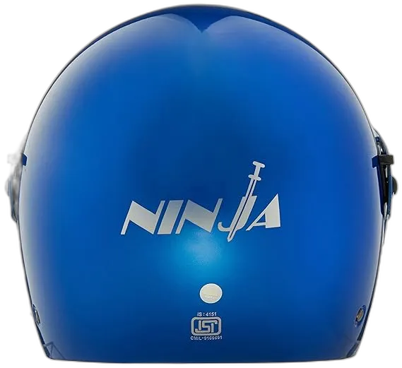 STUDDS Ninja Pastel Plain Flame Blue Fu Flip Up Helmet