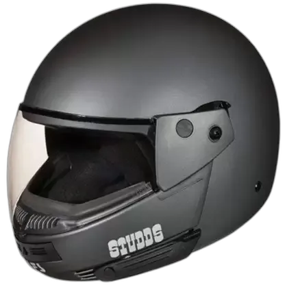 STUDDS Ninja Pastel Plain Gun Grey Fu Flip Up Helmet