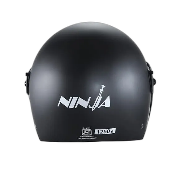 STUDDS Ninja Pastel Plain Matt Black Fu Flip Up Helmet
