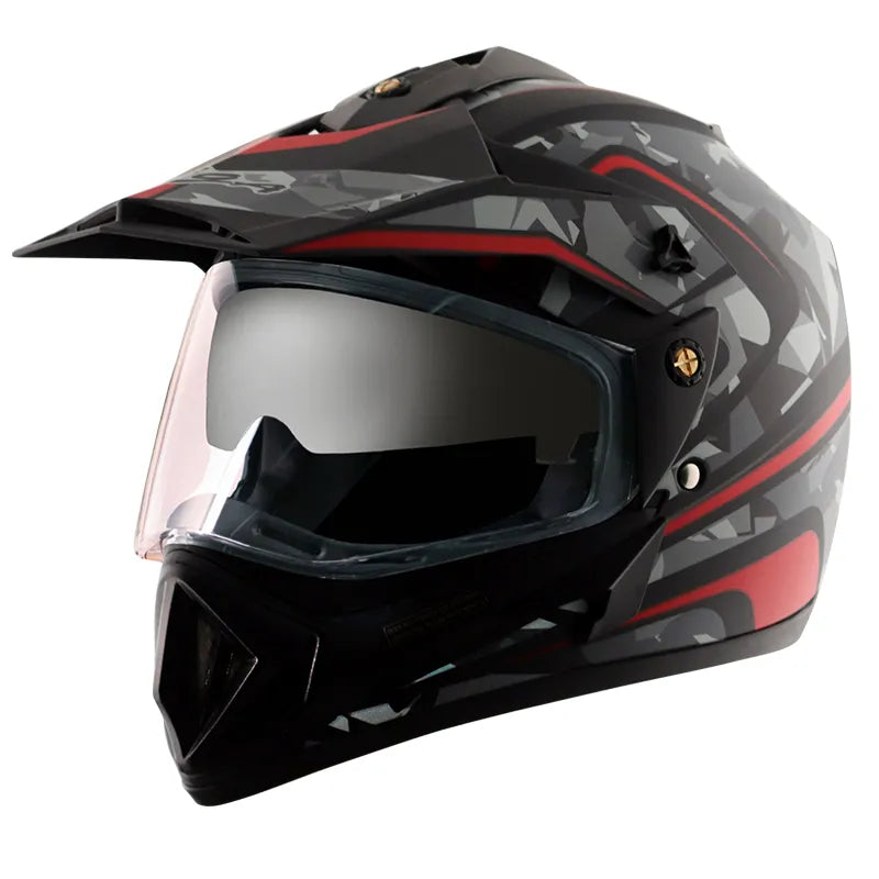 VEGA Camo Dull Black Red Off Road Helmet