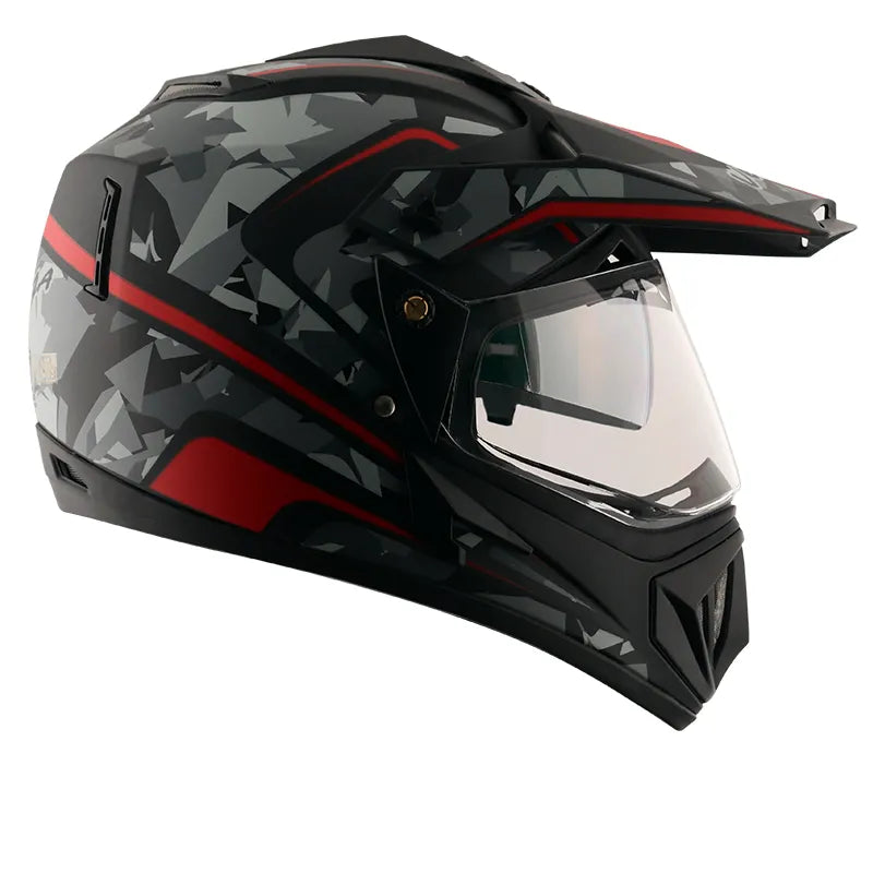 VEGA Camo Dull Black Red Off Road Helmet