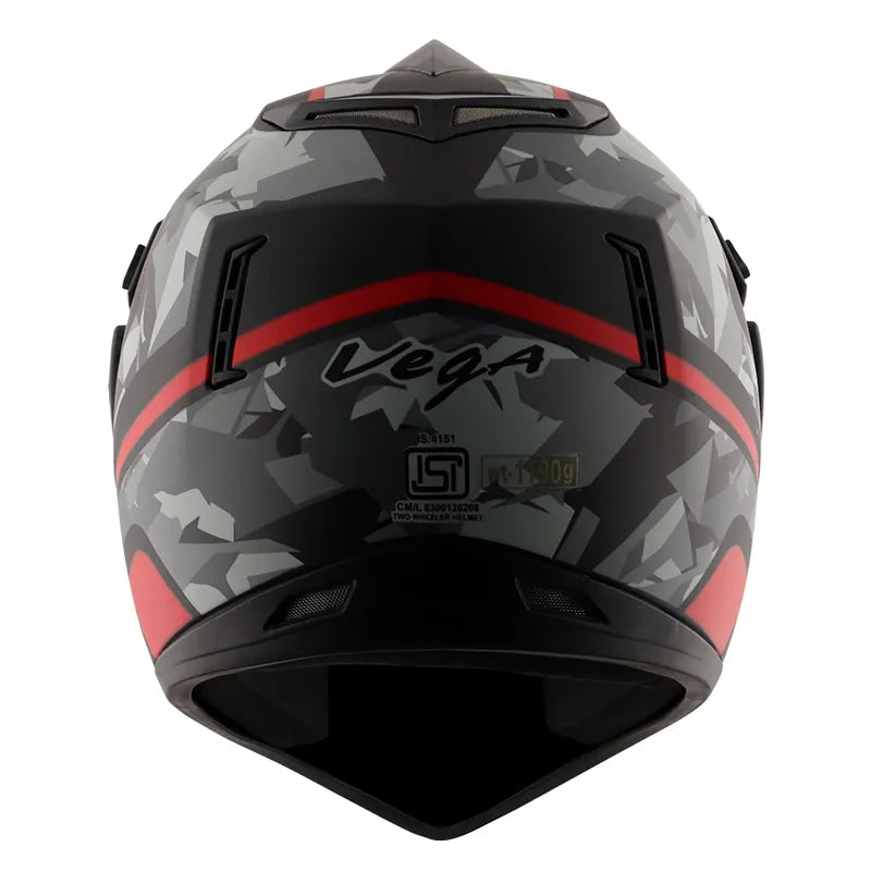 VEGA Camo Dull Black Red Off Road Helmet