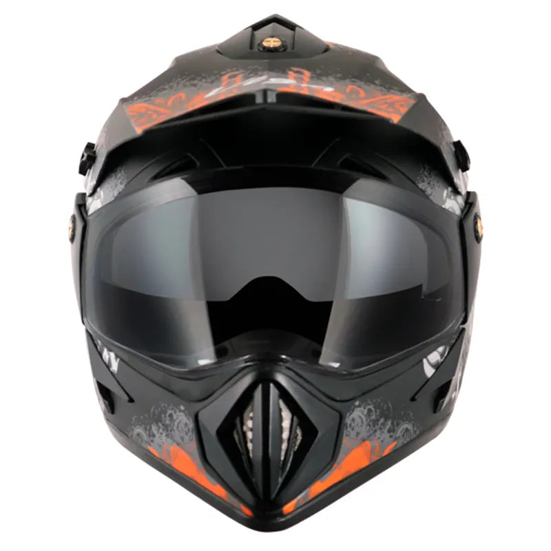 VEGA Gangster Dull Black Orange Off Road Helmet