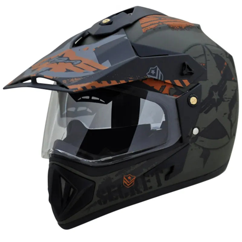 VEGA Secret Dull Green Black Off Road Helmet