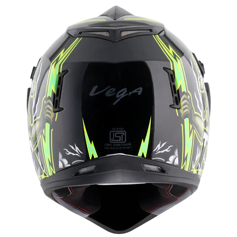 VEGA Thunder Black Green Off Road Helmet