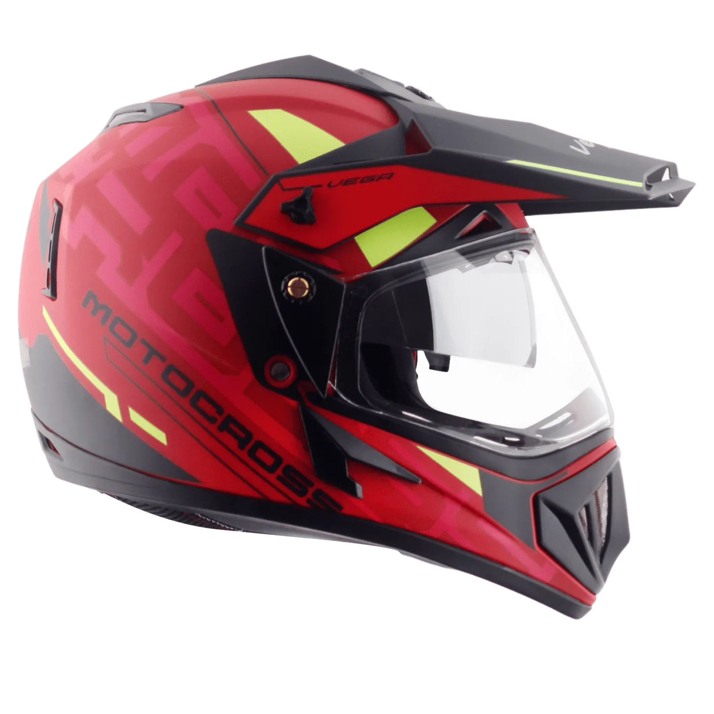VEGA Motocross Dull Red Black Off Road Helmet