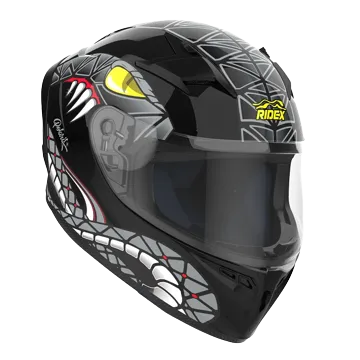RIDEX Polaris Serpent Glossy Black Grey Full Face Helmet