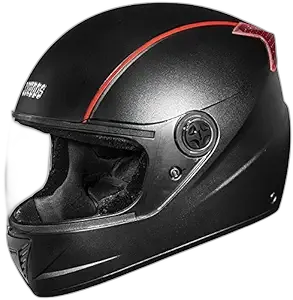 STUDDS Professional Black With Red Strip Full Face Helmet