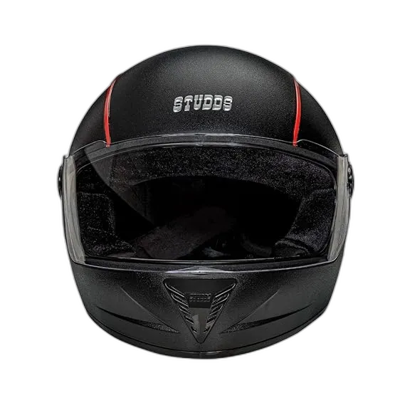 STUDDS Professional Black With Red Strip Full Face Helmet