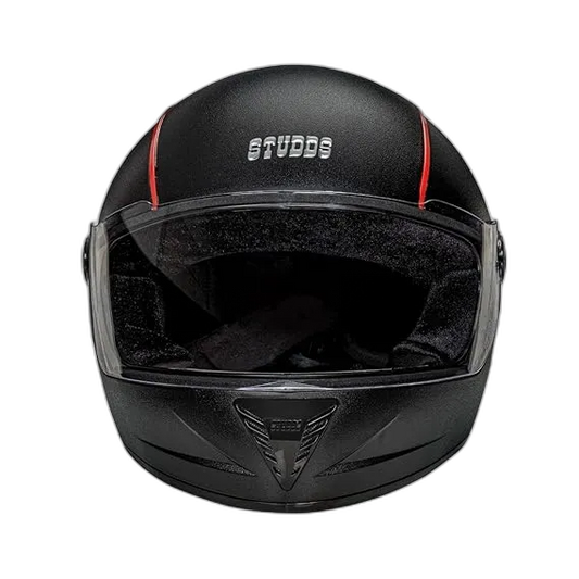 STUDDS Professional Black With Red Strip Full Face Helmet