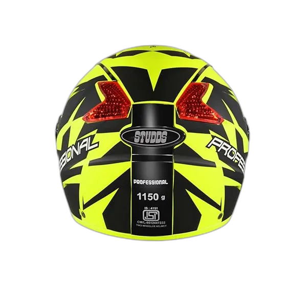 STUDDS Professional D1 Matt Neon Yellow N9 Full Face Helmet