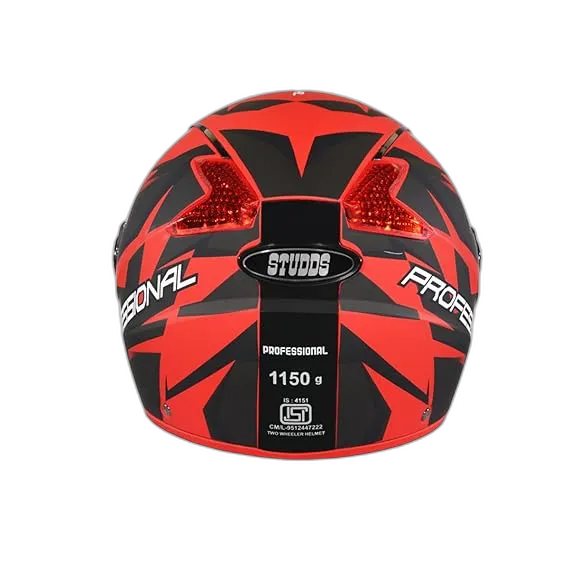 STUDDS Professional D1 Matt Red N9 Full Face Helmet