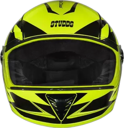 STUDDS Professional D1 Neon Yellow N9 Full Face Helmet