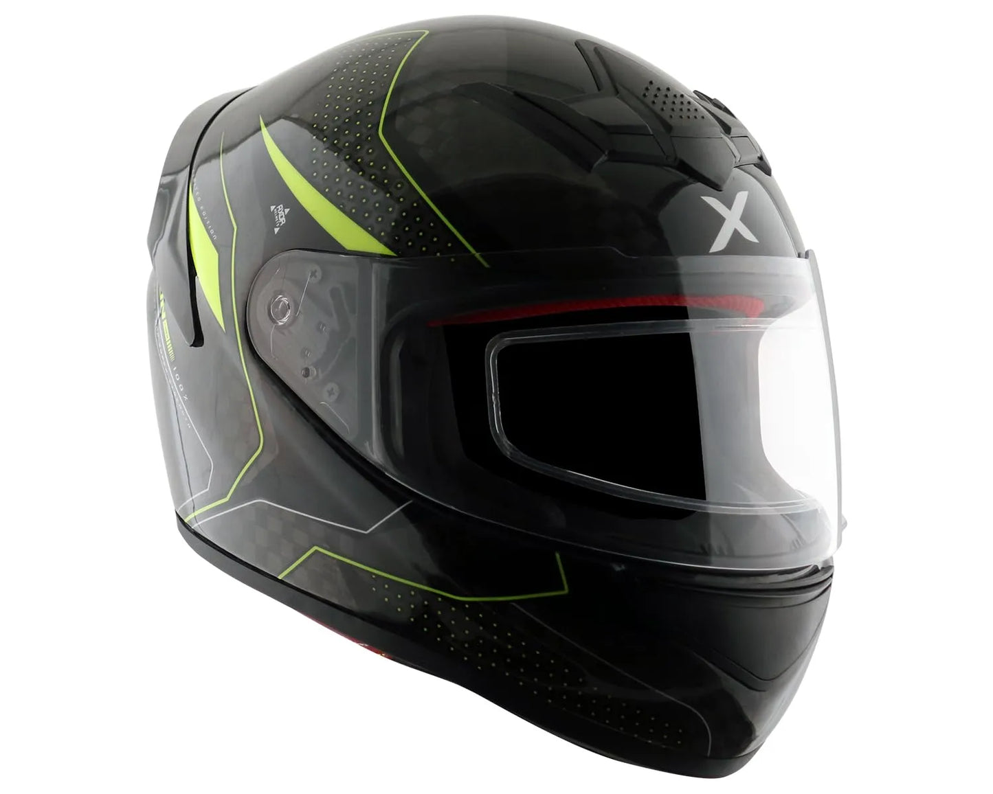 AXOR Rage Carbon Warfare Big Checks Neon Yellow Full Face Helmet