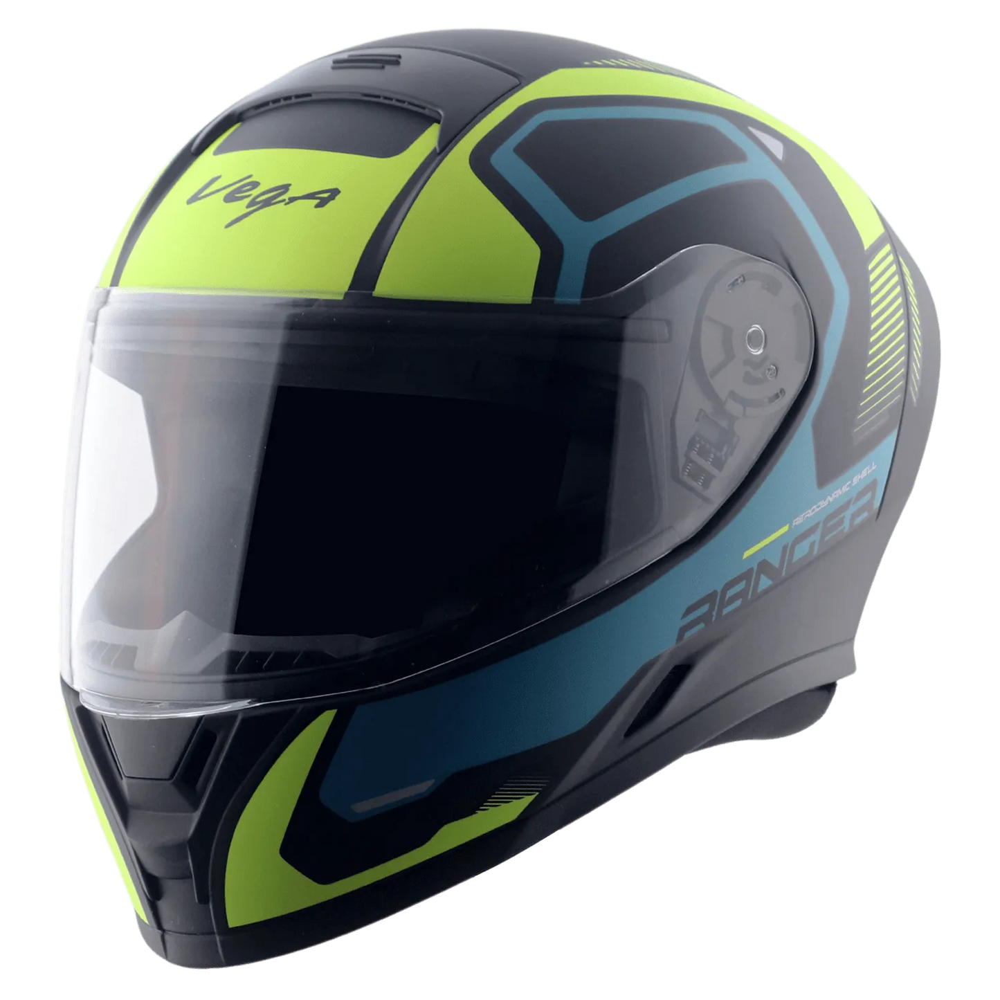 VEGA Ranger Dx Crew Dull Black Neyon Yellow Full Face Helmet