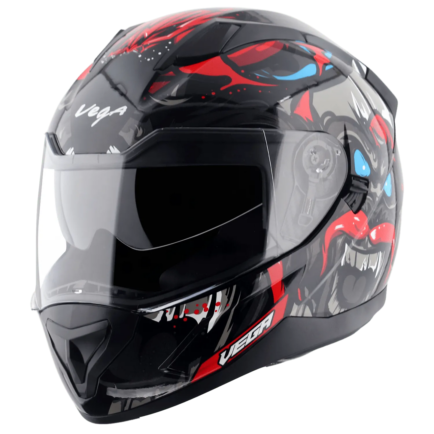VEGA Rapid Dx Mandy Monkey Black Red Full Face Helmet