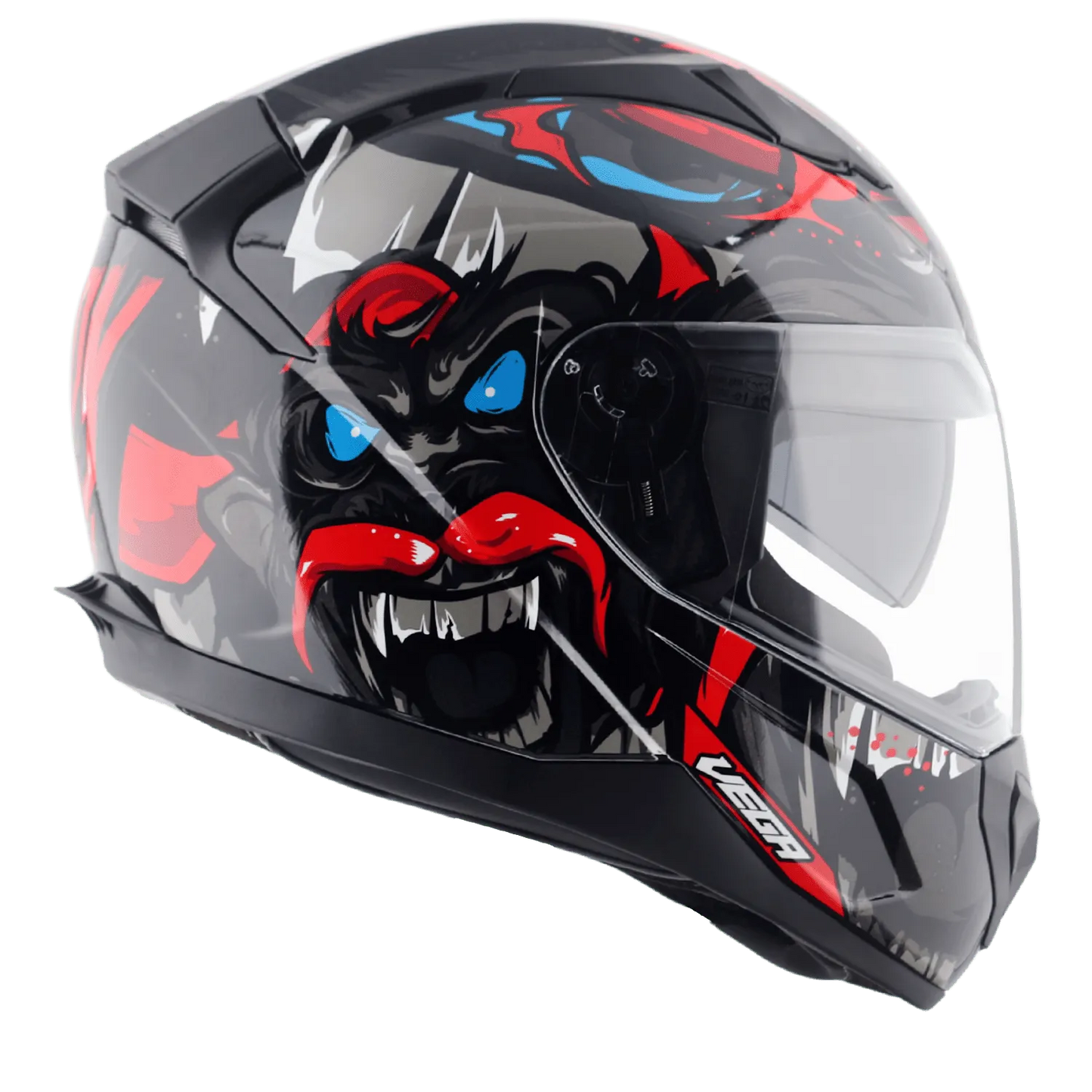 VEGA Rapid Dx Mandy Monkey Black Red Full Face Helmet
