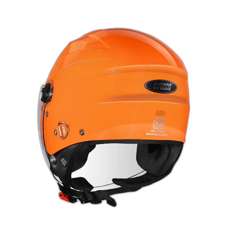 STUDDS Ray Super Vibrant Orange Half Face Helmet