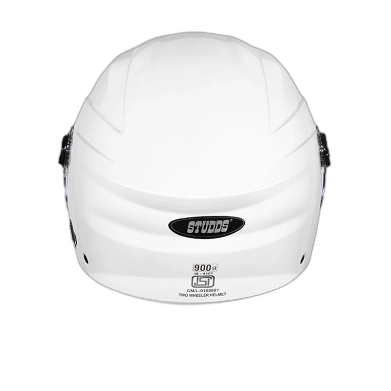 STUDDS Ray Super White Half Face Helmet