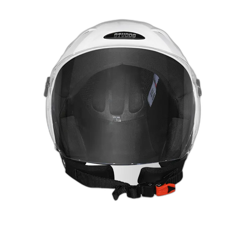 STUDDS Ray Super White Half Face Helmet