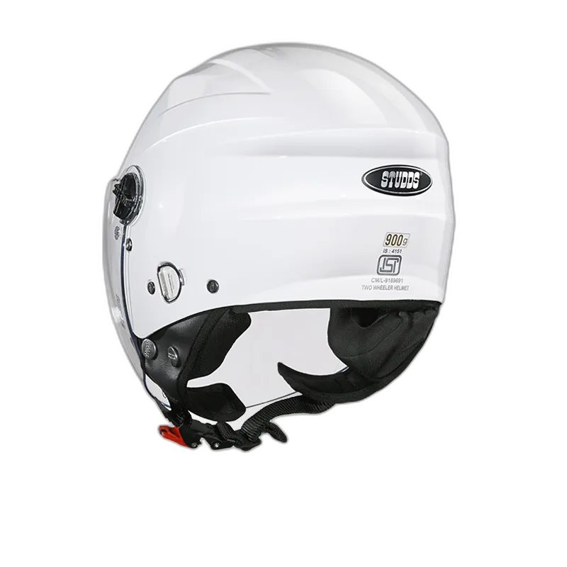 STUDDS Ray Super White Half Face Helmet
