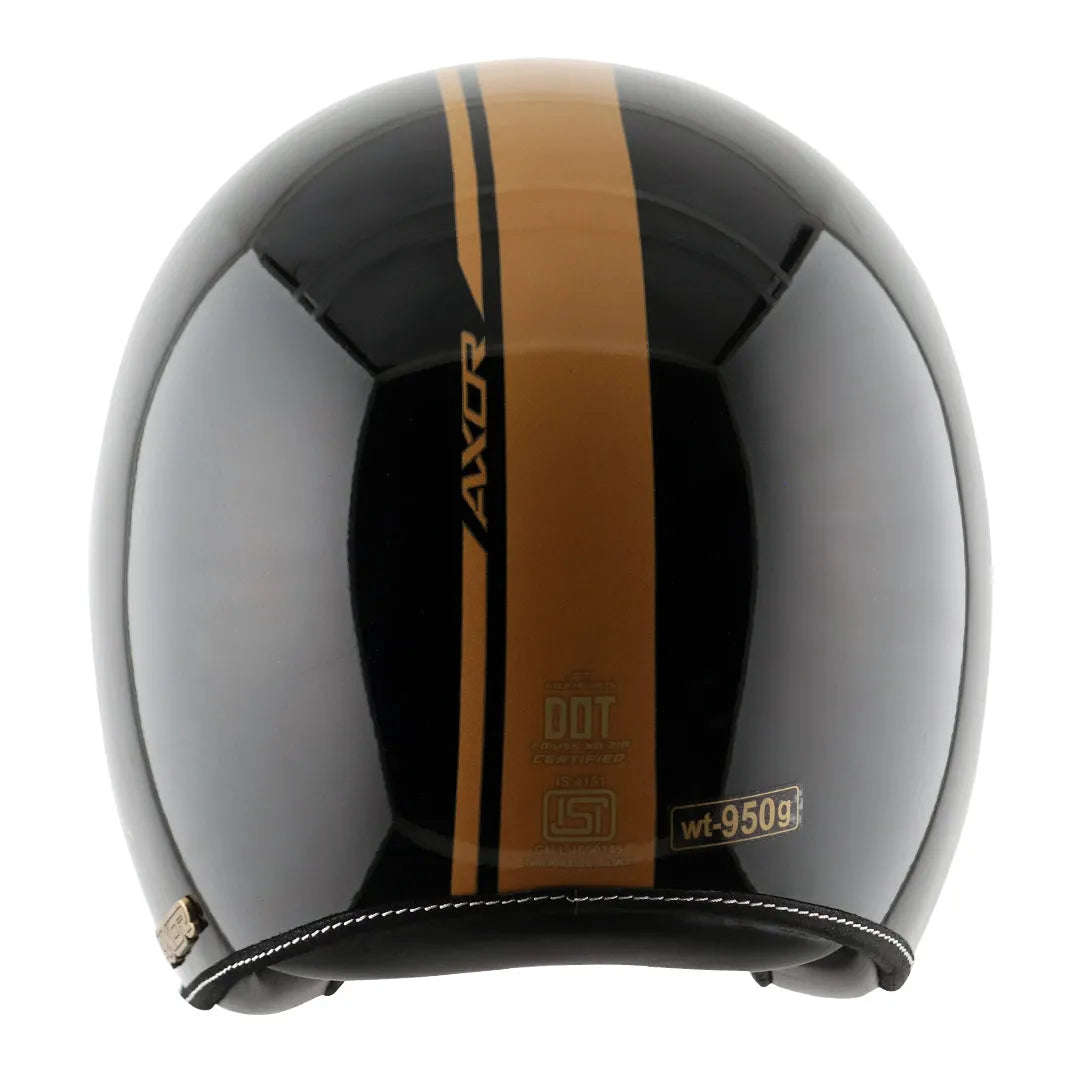 AXOR Retro Jet Euro Globe Black Half Face Helmet