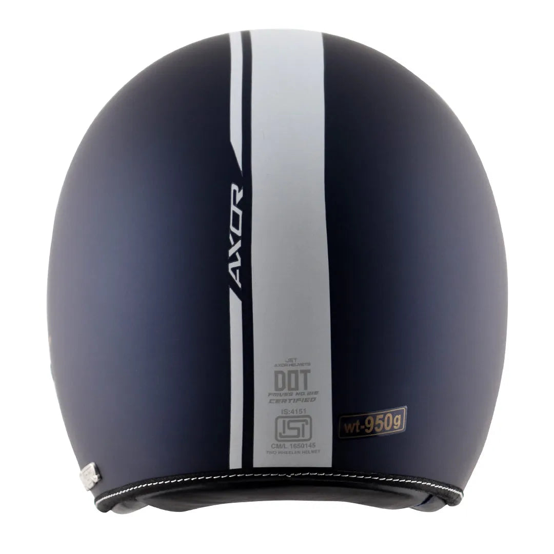 AXOR Retro Jet Euro Globe Dull Royal Blue Half Face Helmet