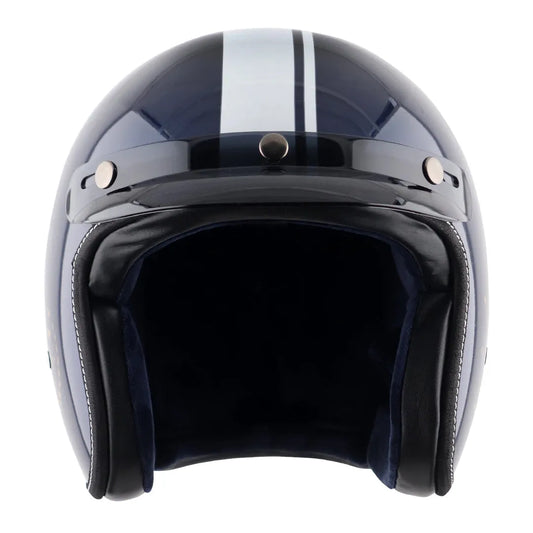 AXOR Retro Jet Euro Globe Royal Blue Half Face Helmet