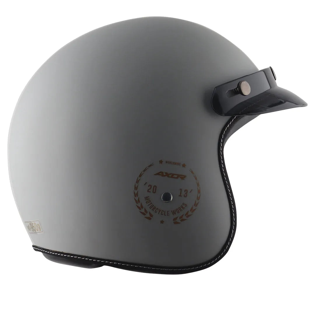 AXOR Retro Jet Euro Globe Dull Cool Grey Half Face Helmet