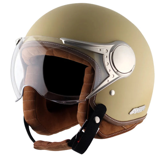 AXOR Retro Jet West Dull Desert Storm Half Face Helmet