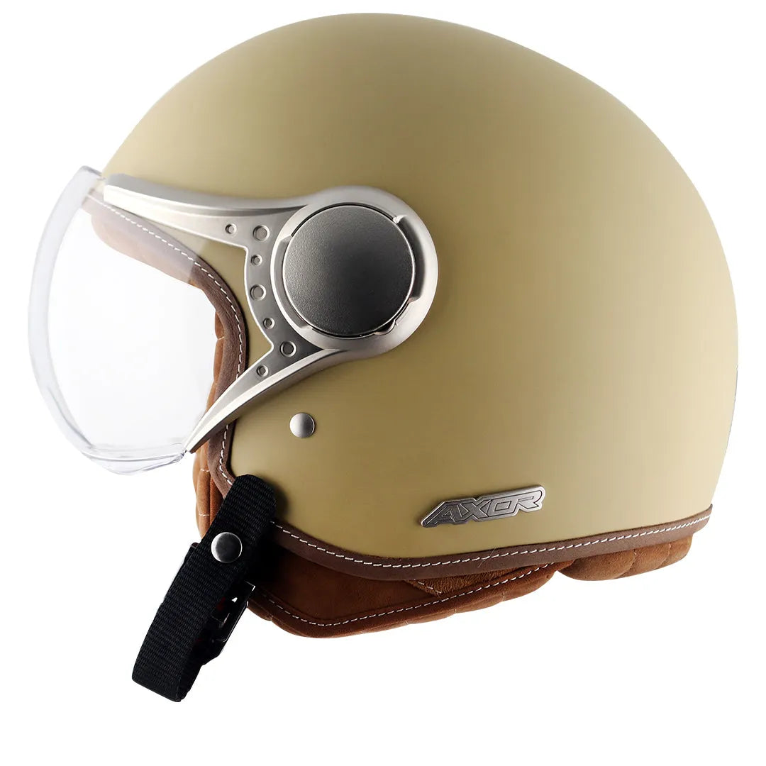 AXOR Retro Jet West Dull Desert Storm Half Face Helmet