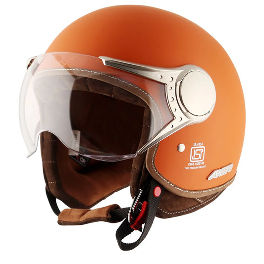AXOR Retro Jet West Dull Orange Half Face Helmet