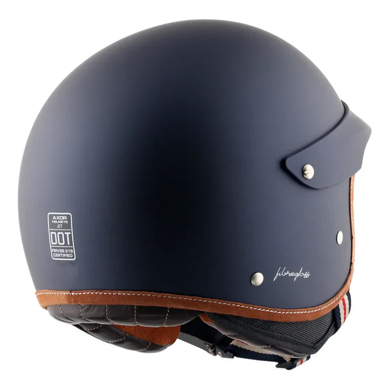 AXOR Retro Jet West With Peak Deep Blue Full Face Helmet