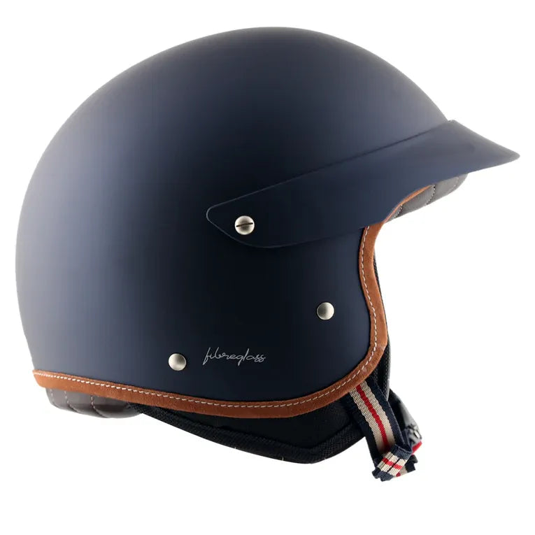 AXOR Retro Jet West With Peak Deep Blue Full Face Helmet