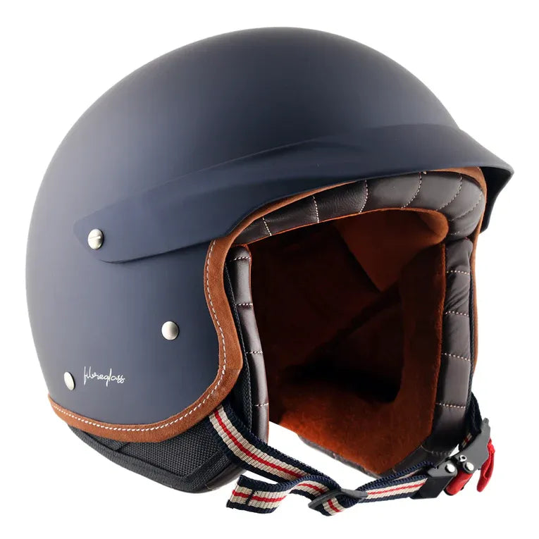AXOR Retro Jet West With Peak Deep Blue Full Face Helmet