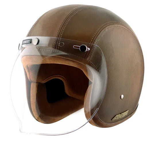 AXOR Retro Jett Leather Half Face Helmet
