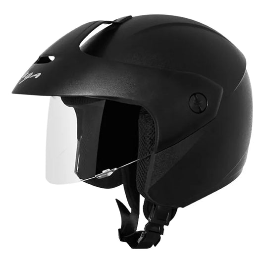 VEGA Ridge With Peak Black Half Face Helmet