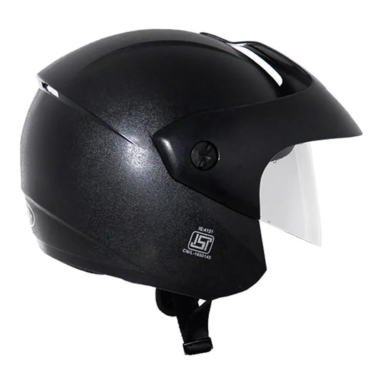 VEGA Ridge With Peak Black Half Face Helmet