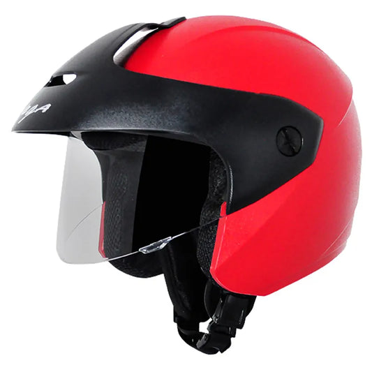 VEGA Ridge With Peak Red Half Face Helmet